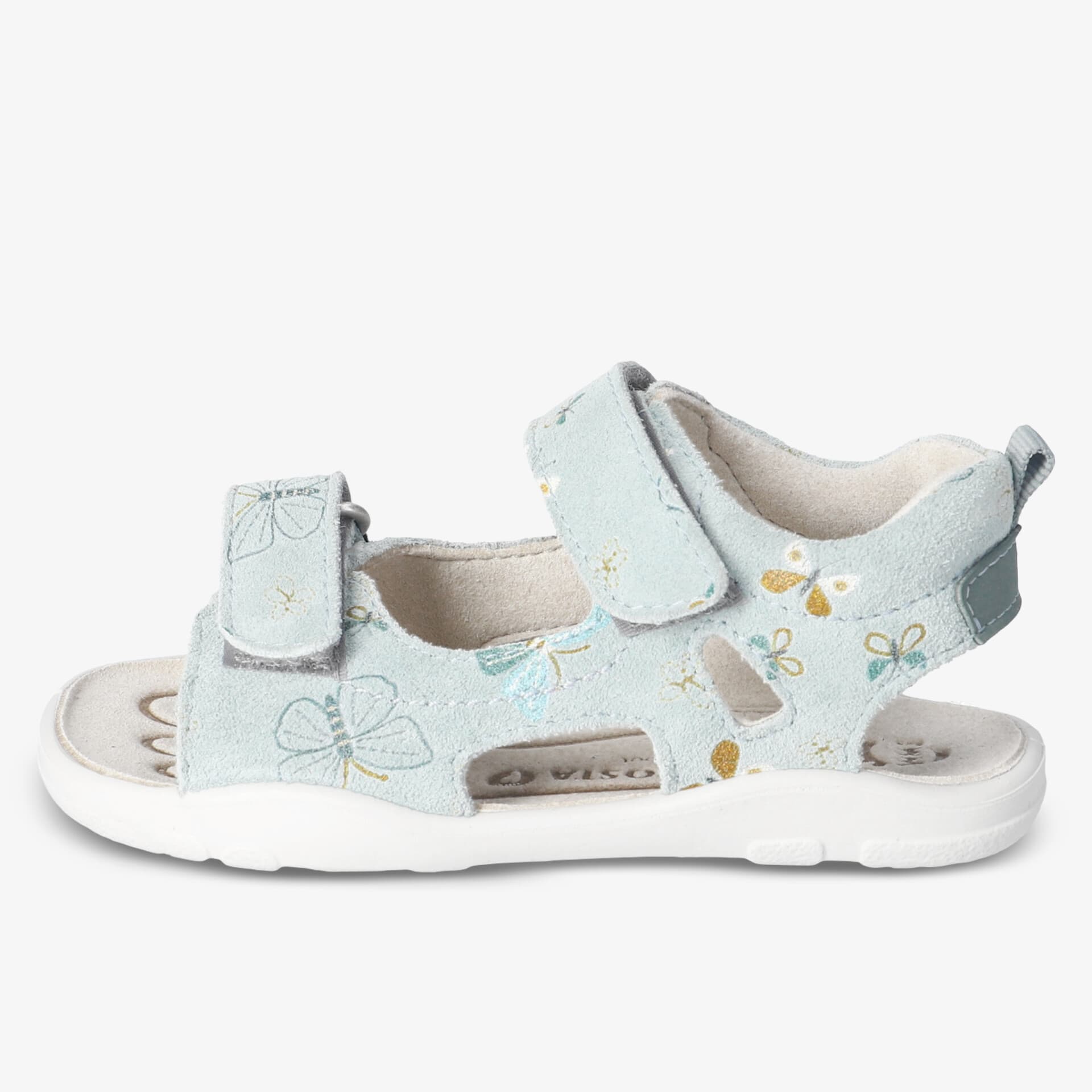 Leichte Sandale mit verstellbaren Klettverschlüssen und weicher atmungsaktiver Sohle für Komfort