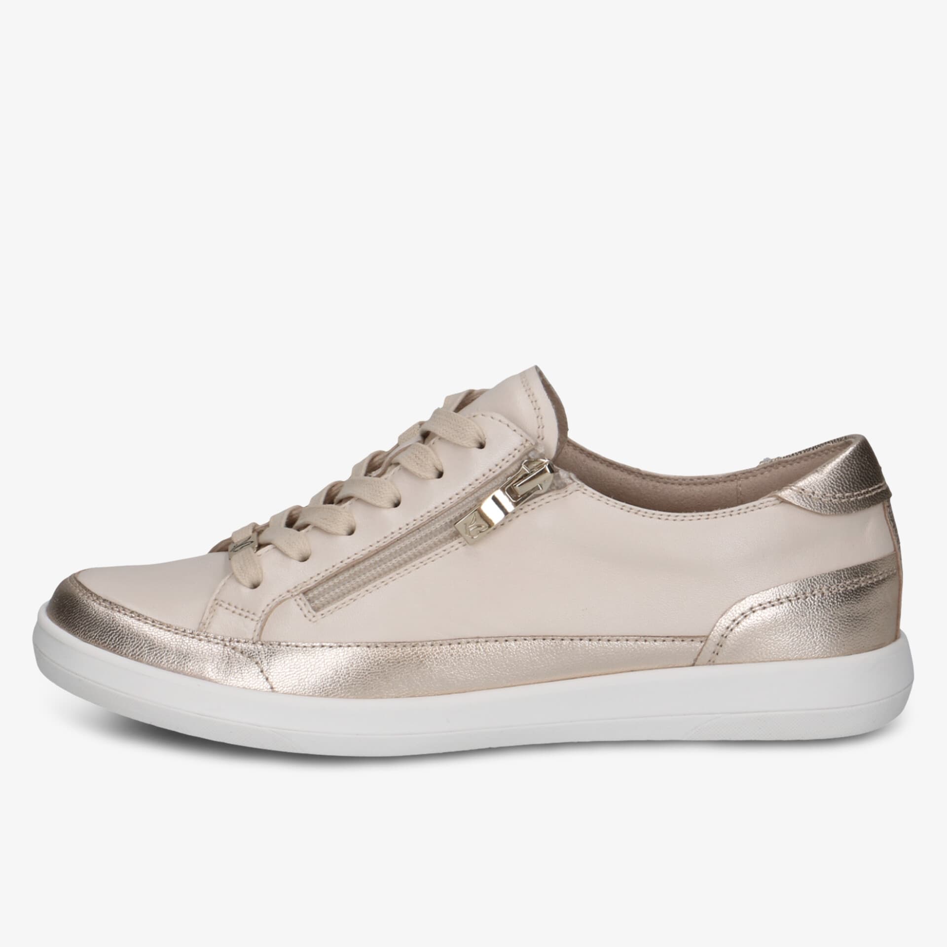 Bequemer Schuh aus weichem Material mit seitlichem Reißverschluss und sportlich elegantem Design