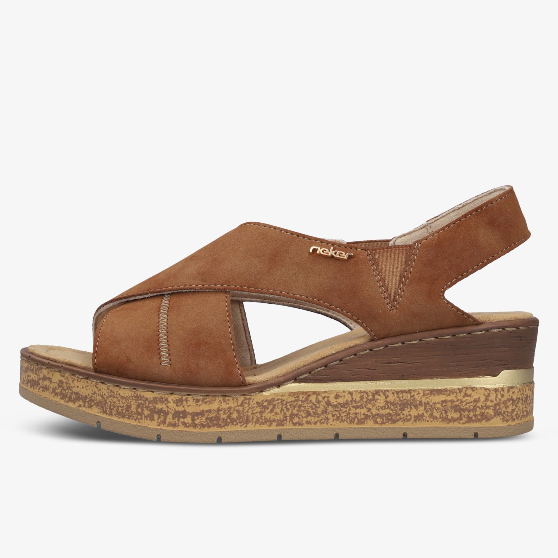 Bequeme braune Ledersandale mit Keilabsatz für stilvollen und bequemen Tragekomfort im Sommer