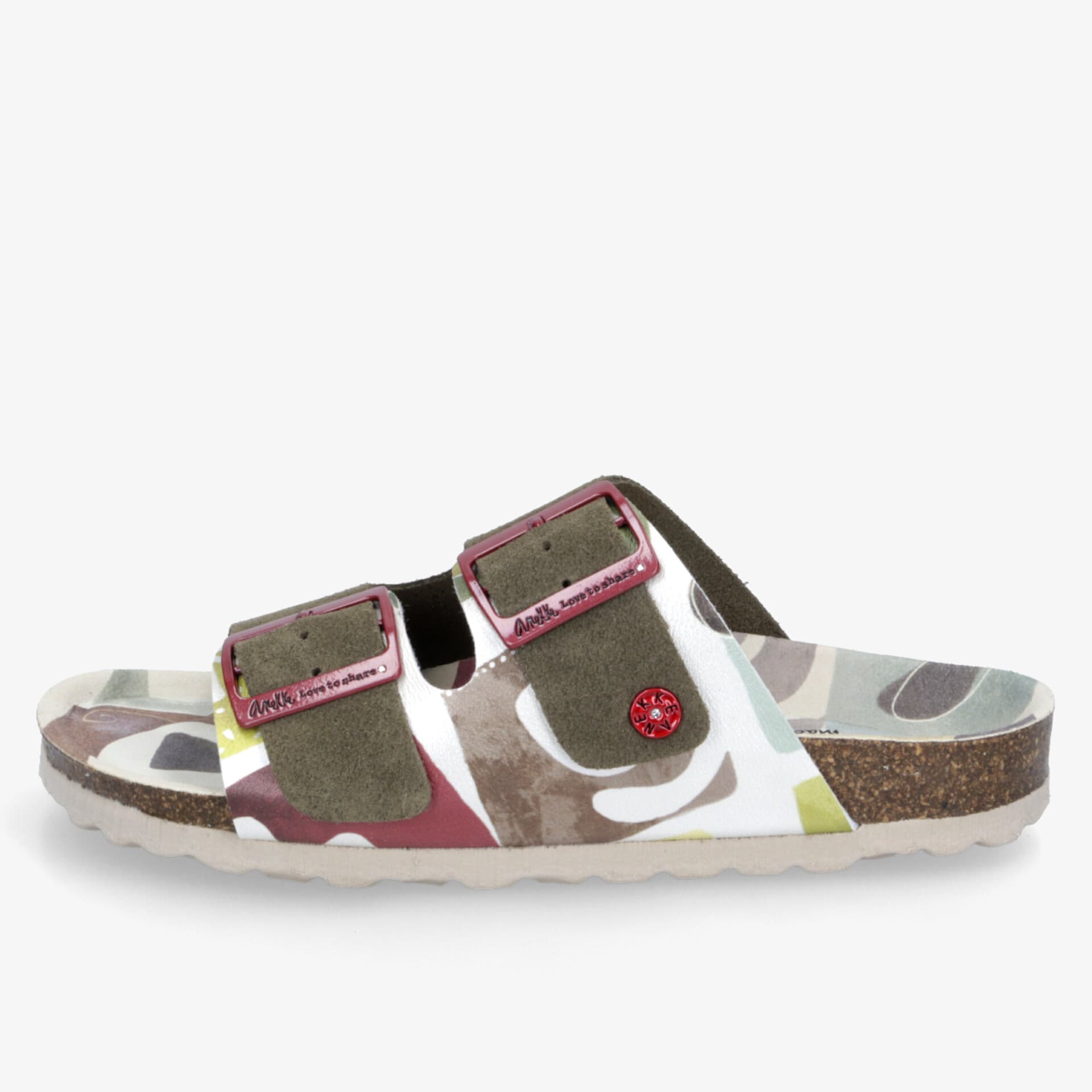 Bequemer pantoffel mit zwei verstellbaren riemen, ergonomischer kork-sohle, rutschfest und gepolstert für optimalen tragekomfort